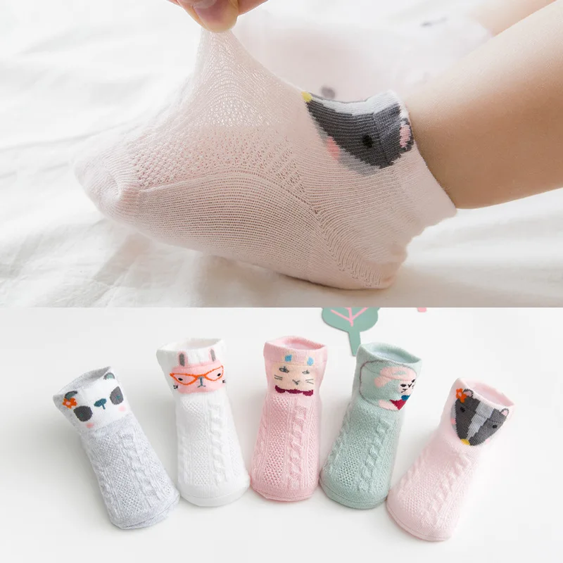 

5Pairs/lot Infant Baby Socks Summer Mesh Thin Baby Socks for Girls Cotton Newborn Boy Toddler Socks Baby Clothes Accessories