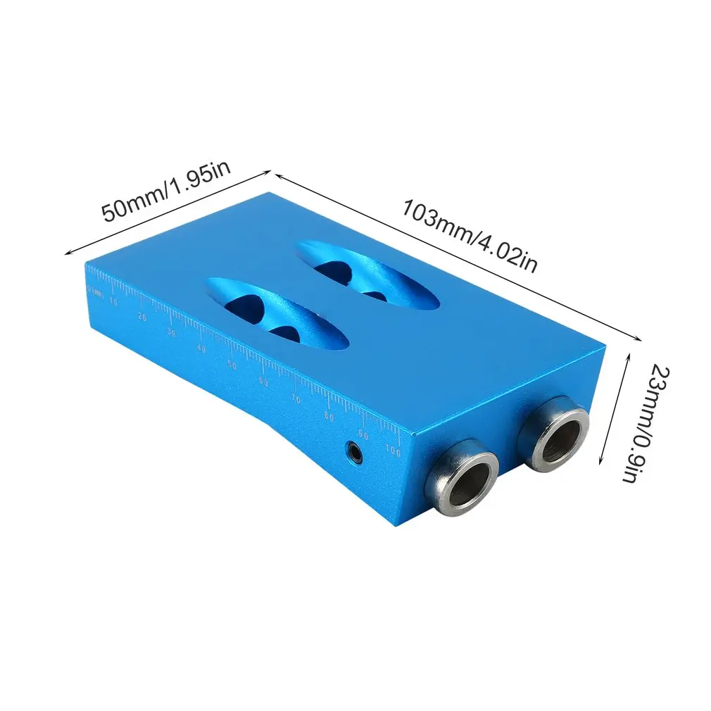 

Aluminum Alloy Pocket Hole Jig Kit 9.5mm Wood Dowel Jig Punch Locator Woodworking Drill Guide with 9.5mm Drill Bit