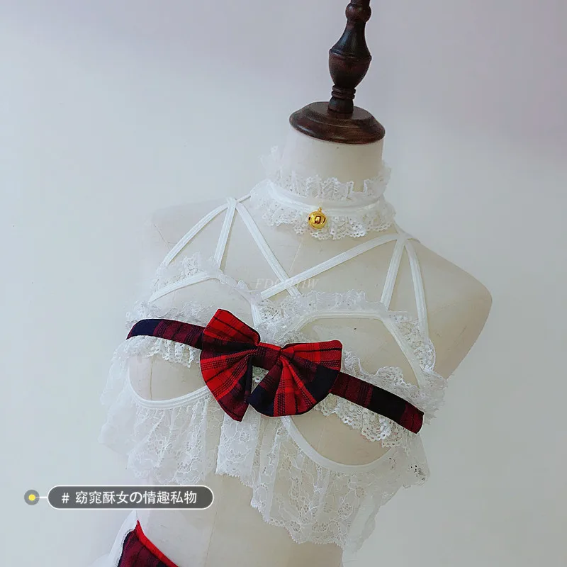 

Womens Devil Cosplay Costumes Sexy Bandage Lingerie Set Cute Lolita Anime Shouw Bikini with Wings Halloween Costumes Japanese