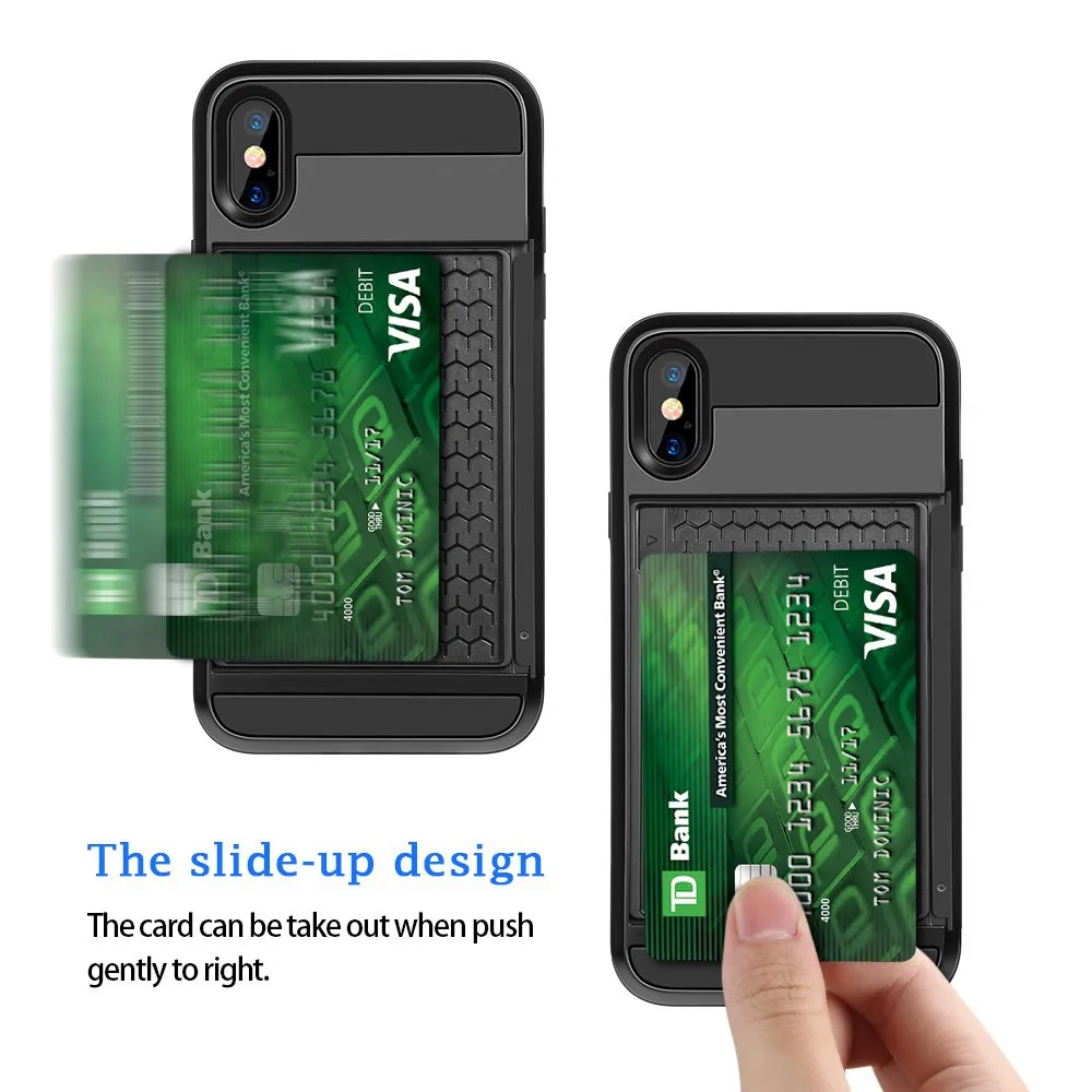 Гибридный защитный чехол для iPhone 8, 7, 6, 6S Plus, кошелек, чехол держатель для карт, противоударный резиновый бампер, чехол для iPhone X, 10, 6, 6 S, чехол