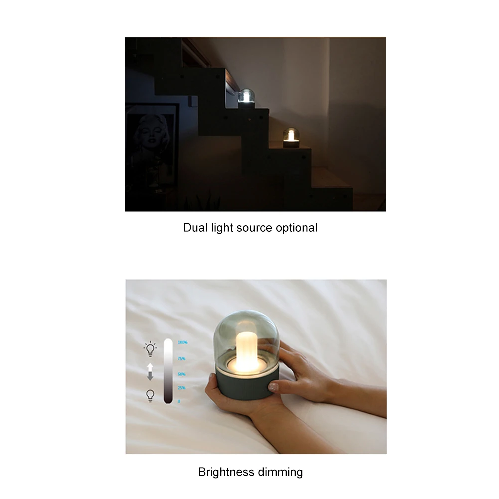 Лампа светодиодная Ночная с USB-зарядкой настольный Ретро светильник для создания