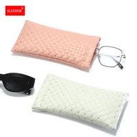 fashionable sunglasses bag pu leather glasses case with sequins pouch mobile phone wallet portable nearsighted glasses case new