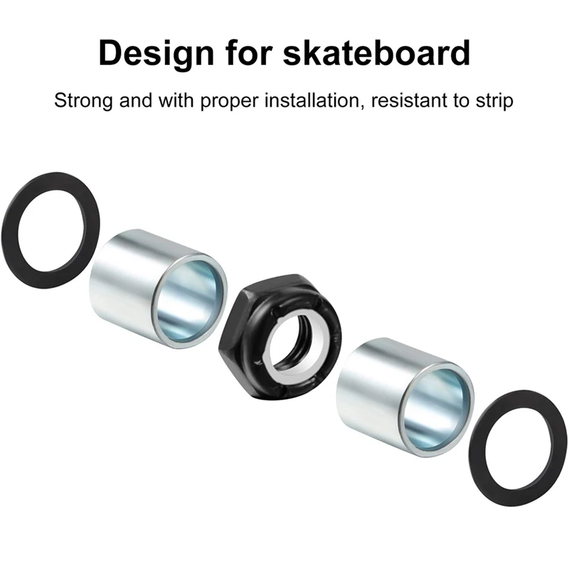 56 Pieces Skateboard Truck Hardware Kit Includes Spacers Axle Nuts and Speed Rings for Longboard | Автомобили и мотоциклы