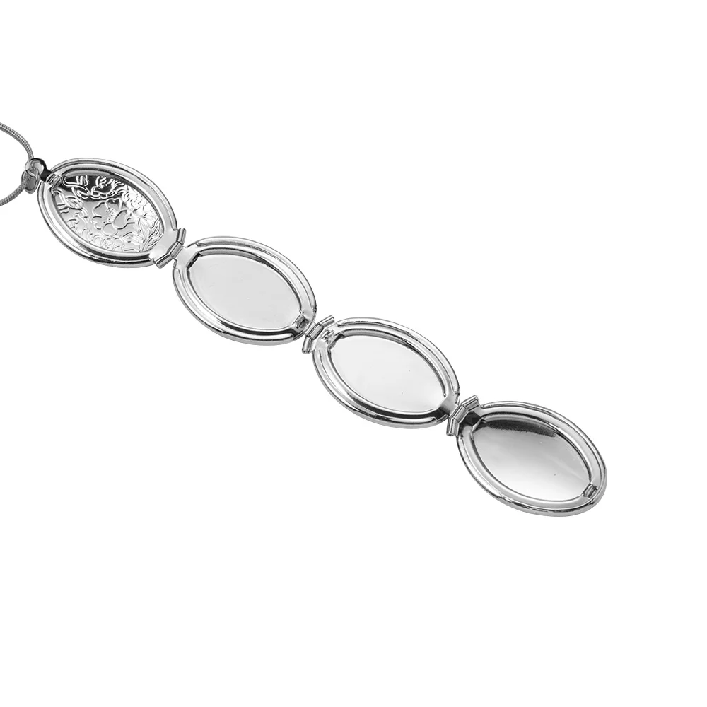 

Creative Floral Pattern Photo Box Pendant Necklace for Women Men Gold Silver Color Flower Texture Statement Necklace Jewerly New