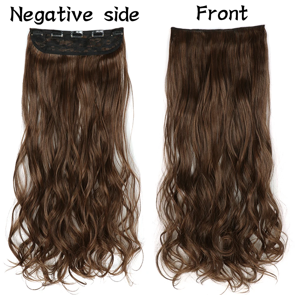 Длинные волнистые прически синтетические удлинители волос с 5 зажимами 22 дюйма