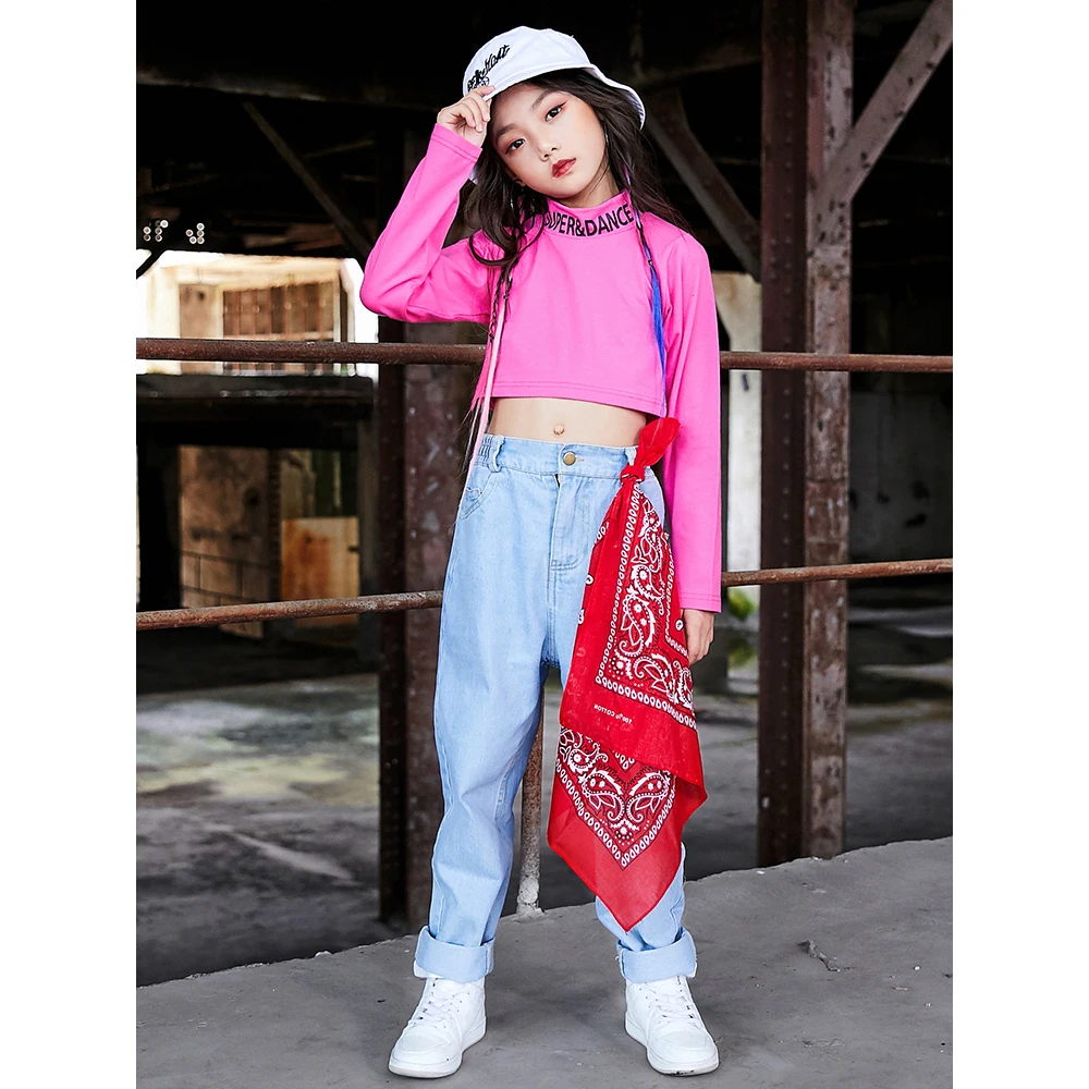 Детская танцевальная одежда для сцены Детский костюм в стиле хип хоп джаз