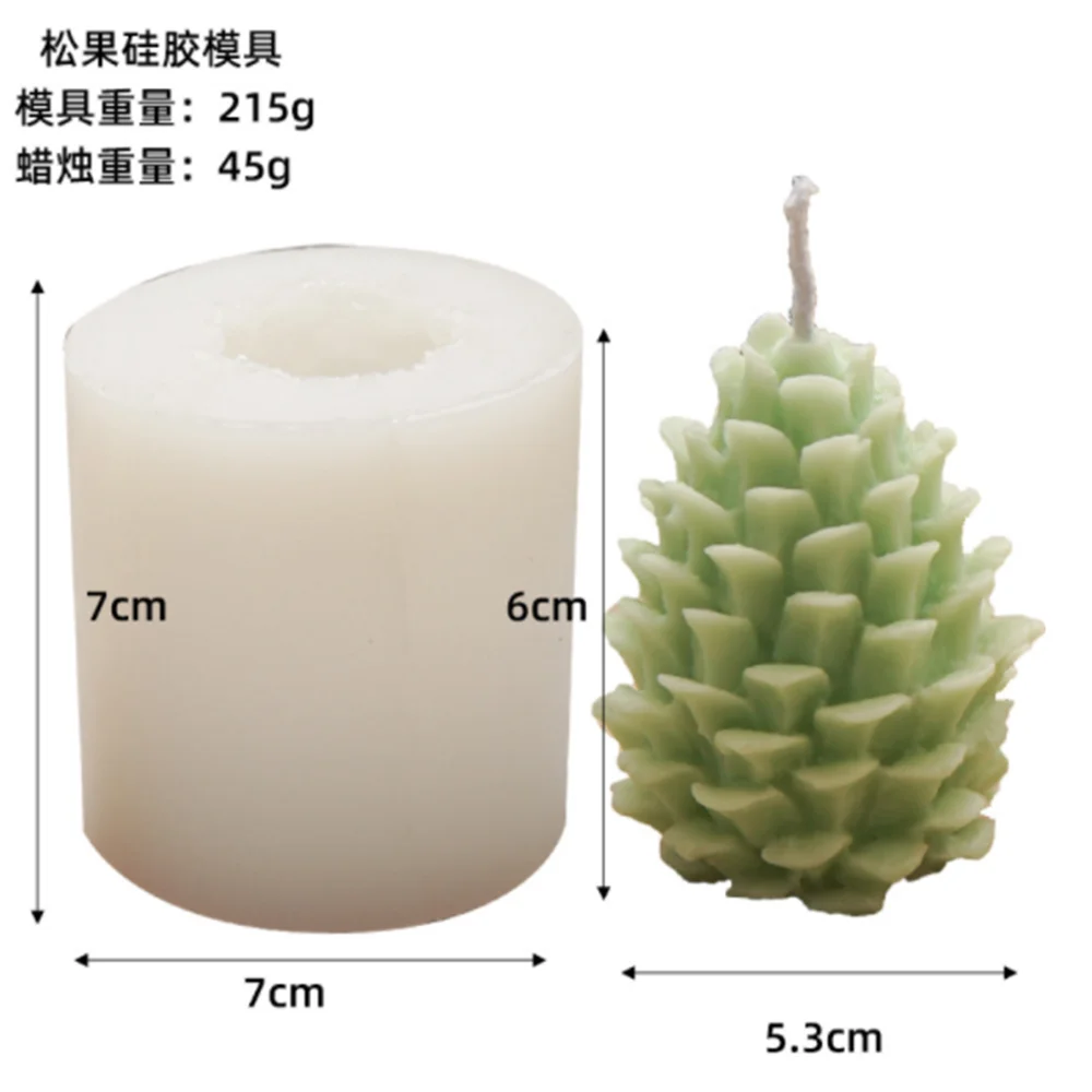 3D Рождественская силиконовая форма в виде сосновой свечи сделай сам для