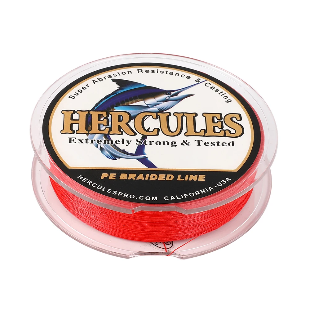 Рыболовная леска Hercules 4 нити 100% без потери цвета красный 100 м 1000 PE 10 120LB Карп