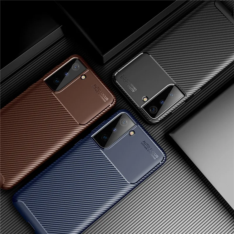 Чехол из углеродного волокна для Samsung Galaxy S21 чехол Ультра мягкий бампер телефона