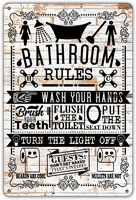 washroom bathroom wall decoration metal tin sign bathroom rules wash your hands retro home decoration metal plate 8x12 inches