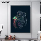 Астронавт Кит Холст Плакаты Медузы пианино в форме рыбки Moon космонавт арт Картины картина на стену печать Гостиная Украшения в спальню