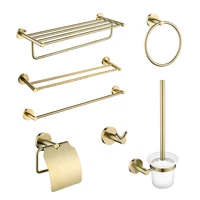 bathroom hardware accessories brushed gold grey robe hook towel rail bar rack ring tissue paper holder shelf toothbrush holder