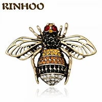 fashion rhinestone yellow pueple cute bee insect brooches vintage enamel brooch lapel pin for women statement jewelry wholesale