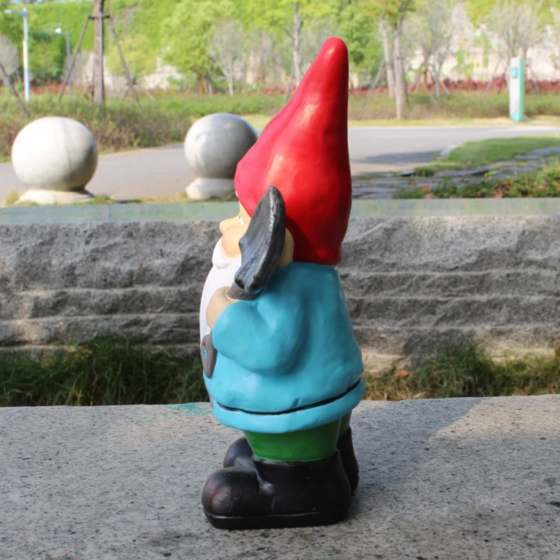 

Lovely Garden Gnome Statue Hand Painted Resin Crafts Figurines Birthday Gifts for Home Garden Courtyard Decoration Garden Gnome