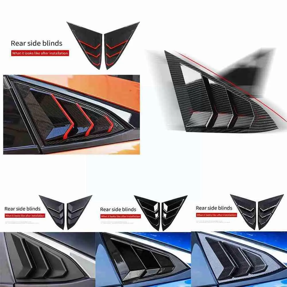 

2016 to 2021 For Honda Civic 10th Gen 4dr Sedan Rear Window Triangle Shutter trim cover-ABS Carbon fibre Car styling access L8B8