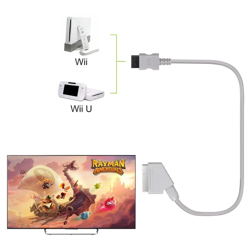 Neoteck 1 8 м реальный RGB Scart кабель для Wii / U ТВ консоль поддерживает 720p 1080i HD система SCART