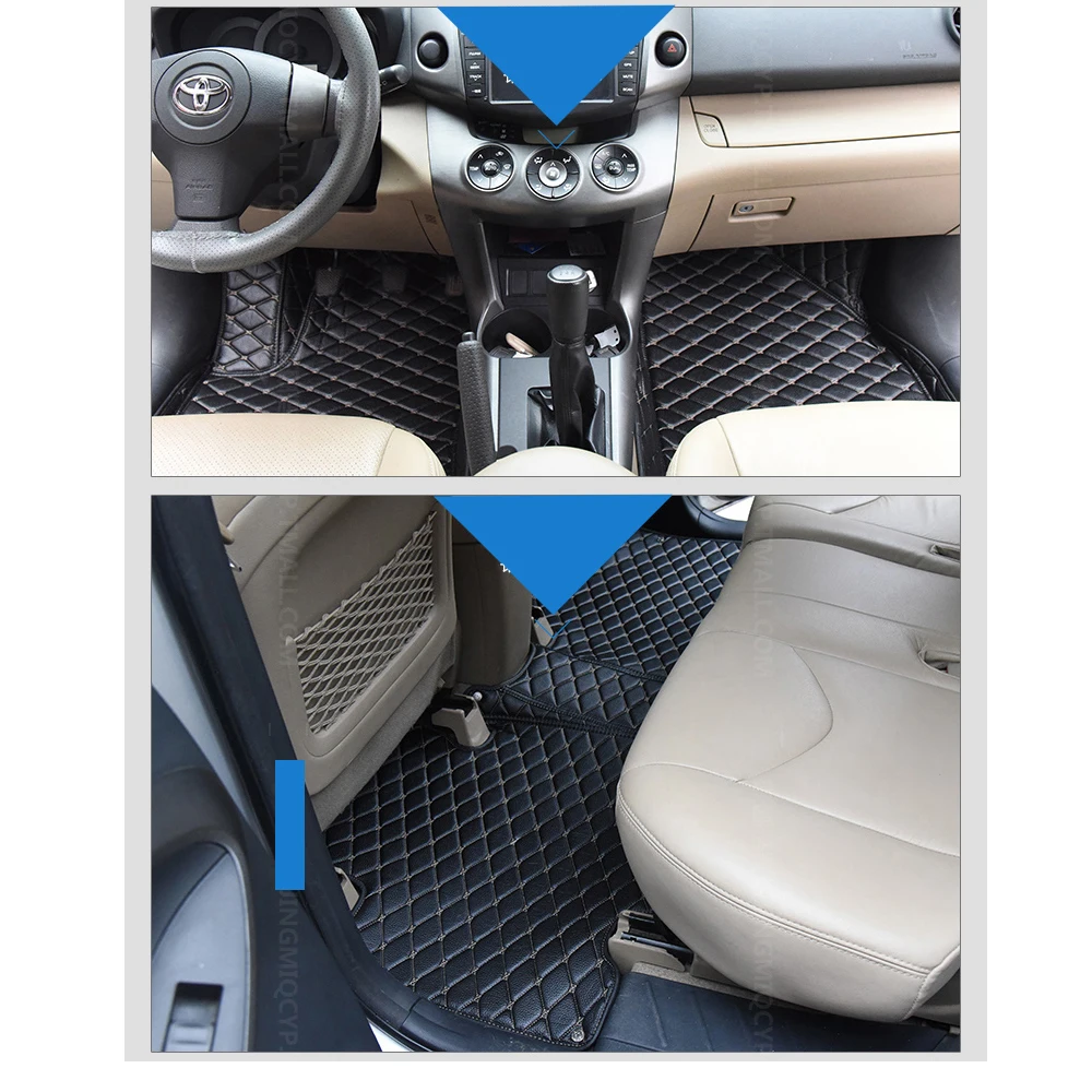 Lsrtw2017 кожаные автомобильные коврики для toyota rav4 2005 2006 2007 2008 2009 2010 2011 2012 xa30 коврик ковер аксессуары для ног