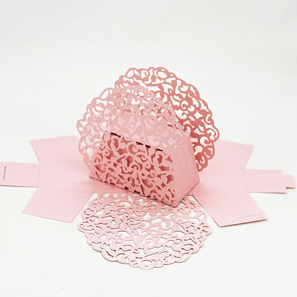 20шт Романтический лазерной резки коробка конфет на свадьбу Подарочная жемчужная