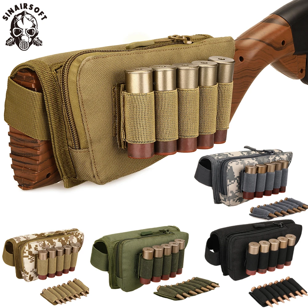 

Tactical Muti-functional Rifle Shotgun Buttstock Cheek Rest Rifle Stock Ammo Shell Nylon Magazine Molle Pouch Holder Bandolier