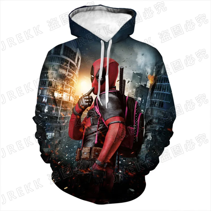 Повседневные детские толстовки комиксов Marvel Дэдпул новая модная мужская одежда