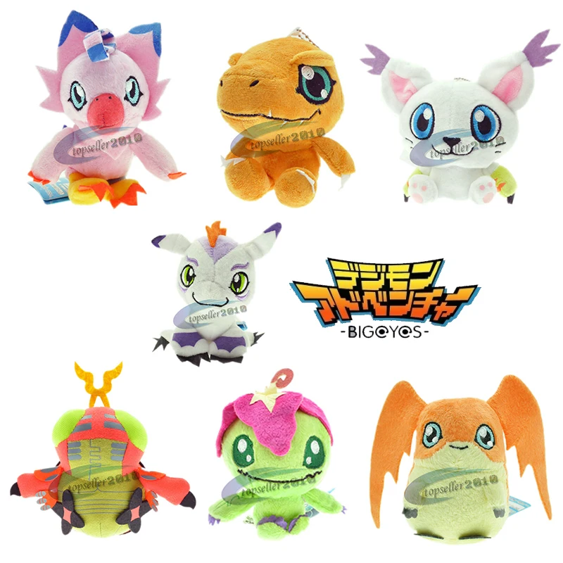 

Anime Digimon Adventure Tailmon Tentomon Agumon Piyomon Patamon Gomamon Cute plush doll pendant Kawaii gift toy