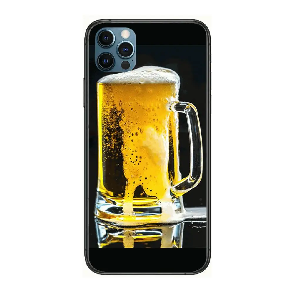 

Bumper Art Yellow Beer Style Phone Case cover For iphone 12 pro max 11 8 7 6 s XR PLUS X XS SE 2020 mini black cell shell