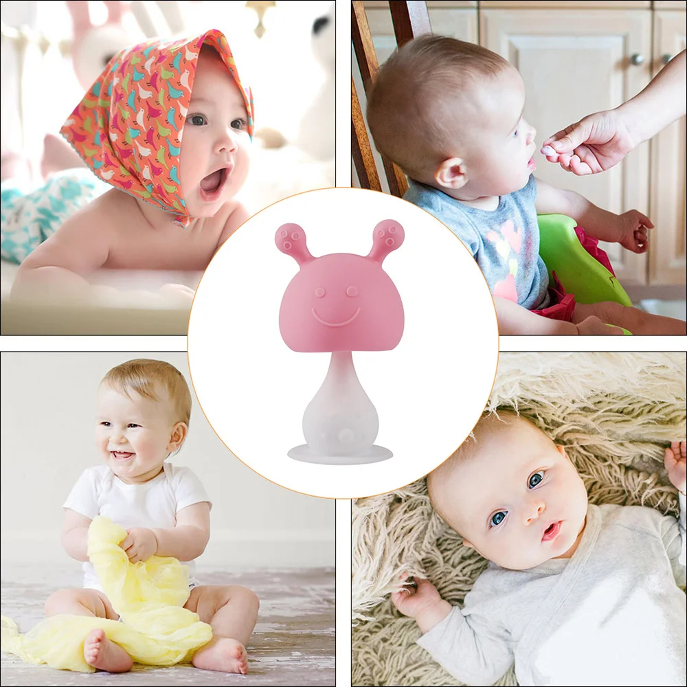 

Baby Soothing Teether Baby Teether Mushroom Silicone Portable Chewing