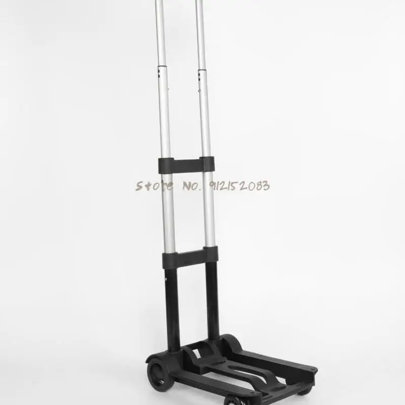 Маленький тележка-корзина с складной ручкой для перевозки багажа, тяжелых товаров и покупок.