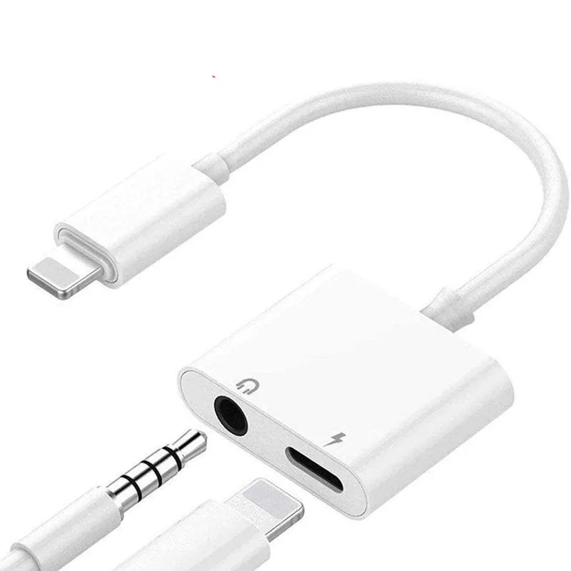 Аудиоадаптер подходит для IPhone IPad Apple продукция 2 в 1 с подсветкой до 3 5 мм гарнитура
