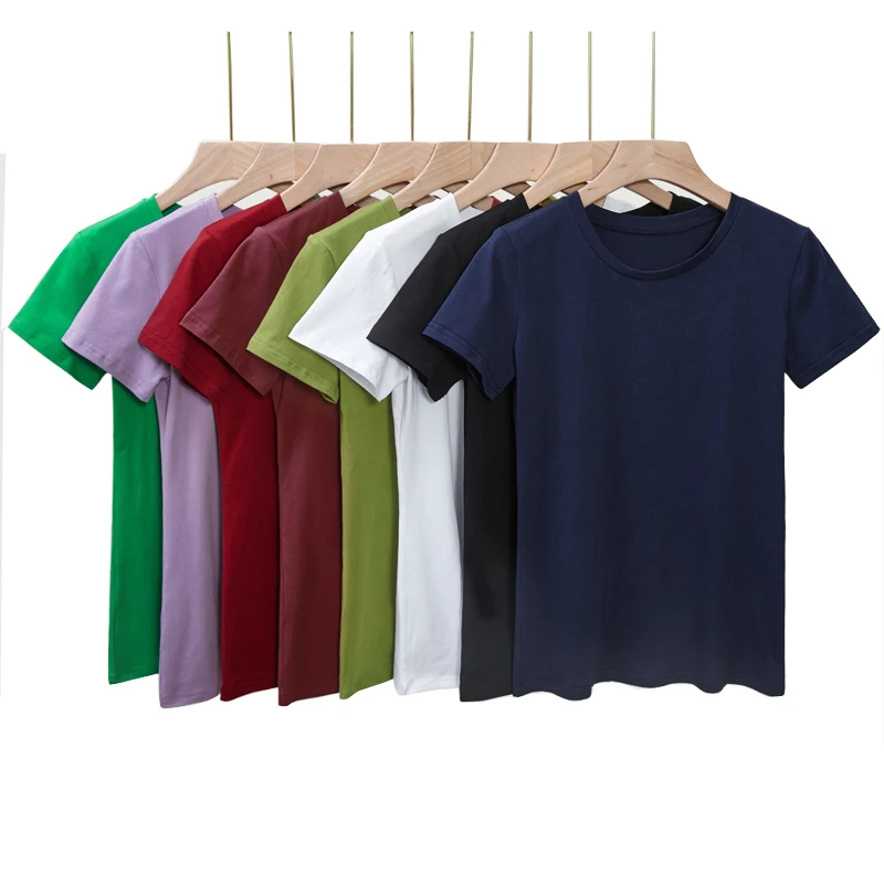 2020 летняя хлопковая футболка Женская свободная Стильная однотонная Женский Топ
