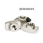 203050 шт. M3M4M5 для слота серии 20 30, Т-образная гайка, скользящий T-образный молоток, крепежная гайка, соединитель 2020 3030, Экструзия алюминия