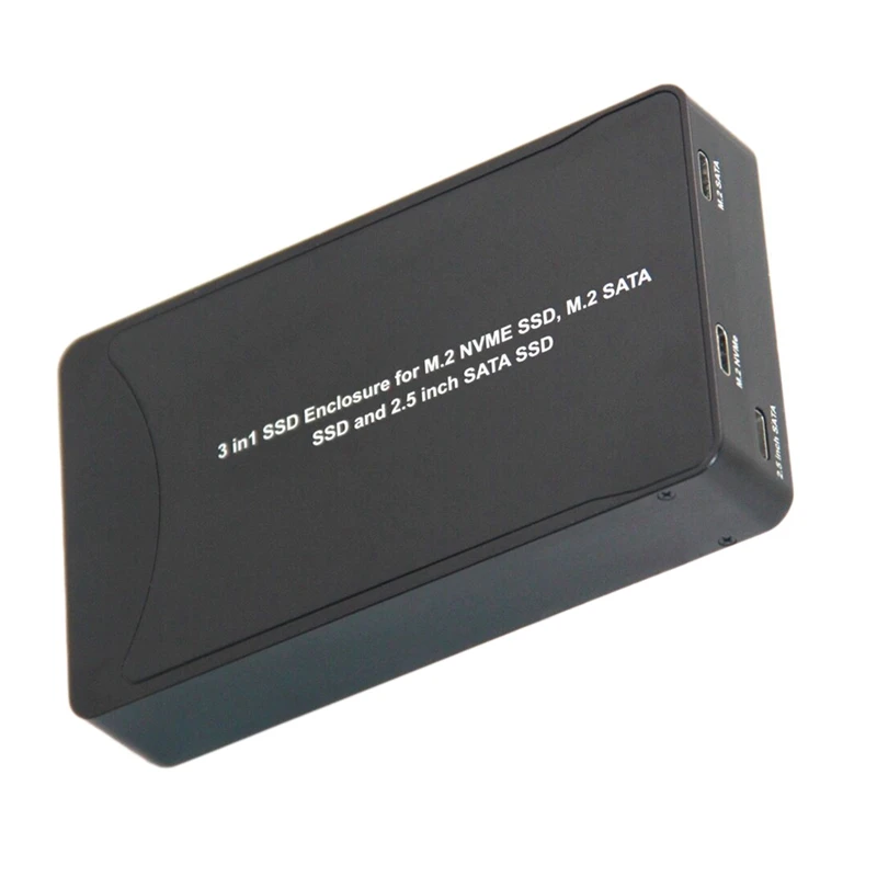 Mobile Hard Disk Box, Three-In-One High-Speed Transmission M.2 Nvme Ngff 2.5 Inch Sata Hard Disk Box