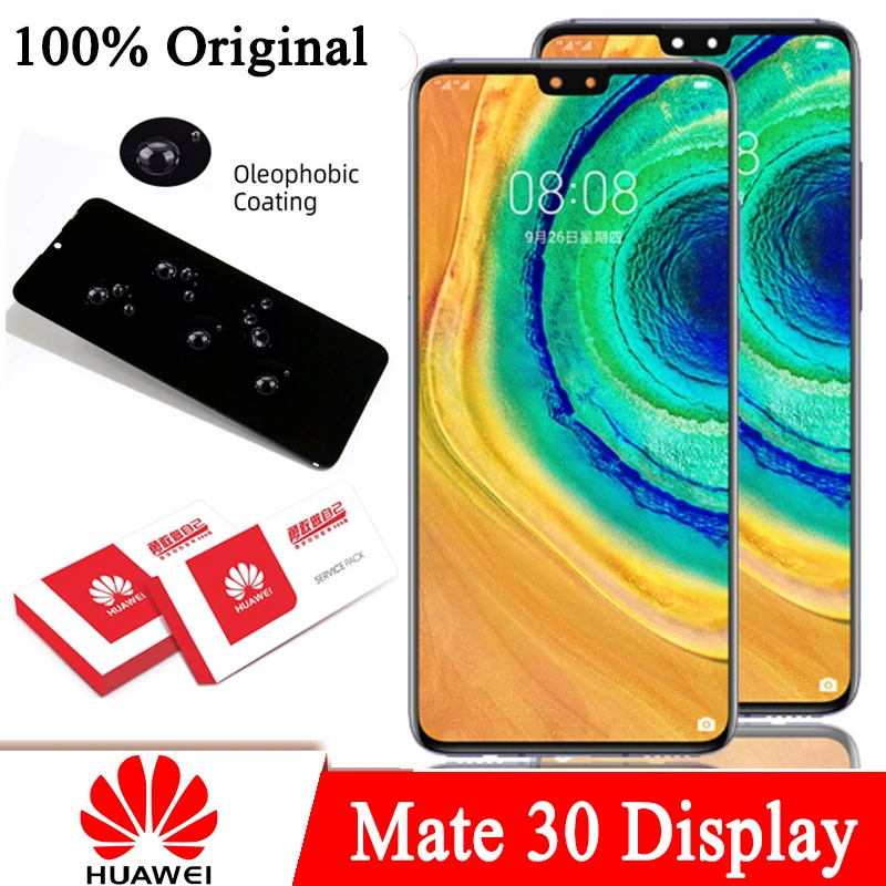 100% Original 6.22" Amoled Display Replacement for Huawei Mate 30 LCD + frame Touch Screen Digitizer TAS-L09 TAS Repair Parts
