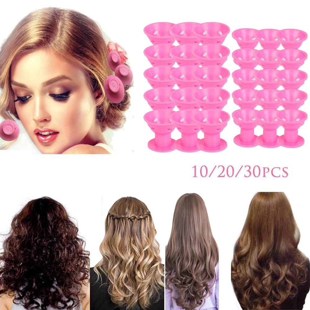 10/20/30pcs/set Magic Hair Care Rollers for Curler Sleeping No Heat Soft Rubber Silicone Hair Curler Twist Hair Styling DIY Tool
