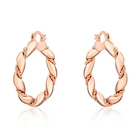 Серьги-кольца женские из розового золотасеребра, диаметр 3,8 см