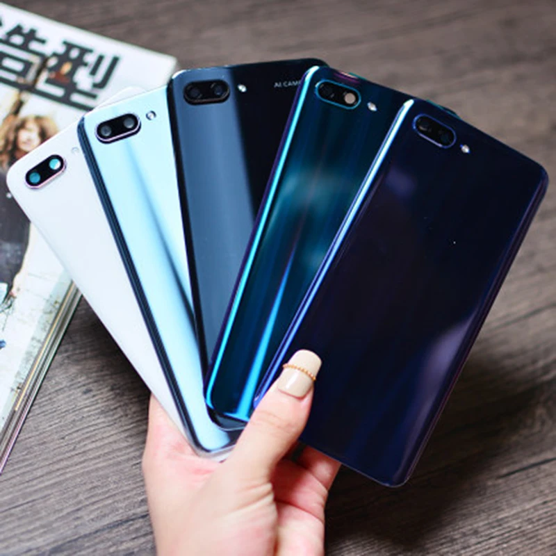 Оригинальная задняя крышка батарейного отсека Huawei 3D Glass Honor 10 чехол с клейким