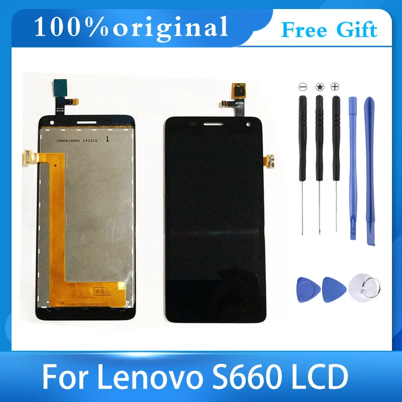 Для Lenovo S660 ЖК дисплей Сенсорная панель экран дигитайзер в сборе с логотипом