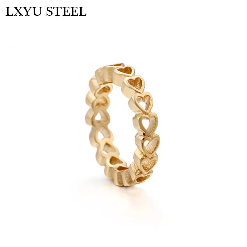 Женское кольцо из нержавеющей стали золотое/серебряное с сердечком кольца на