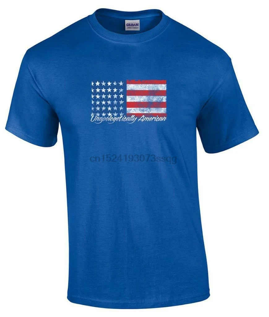 

Political Distressed T-Shirt Unapologetically American Flag
