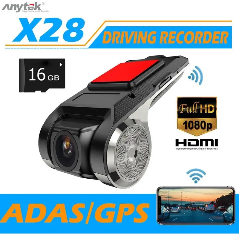 Anytek X28 1080P HD WiFi Автомобильный видеорегистратор камера видео рекордер 1G dvr ADAS