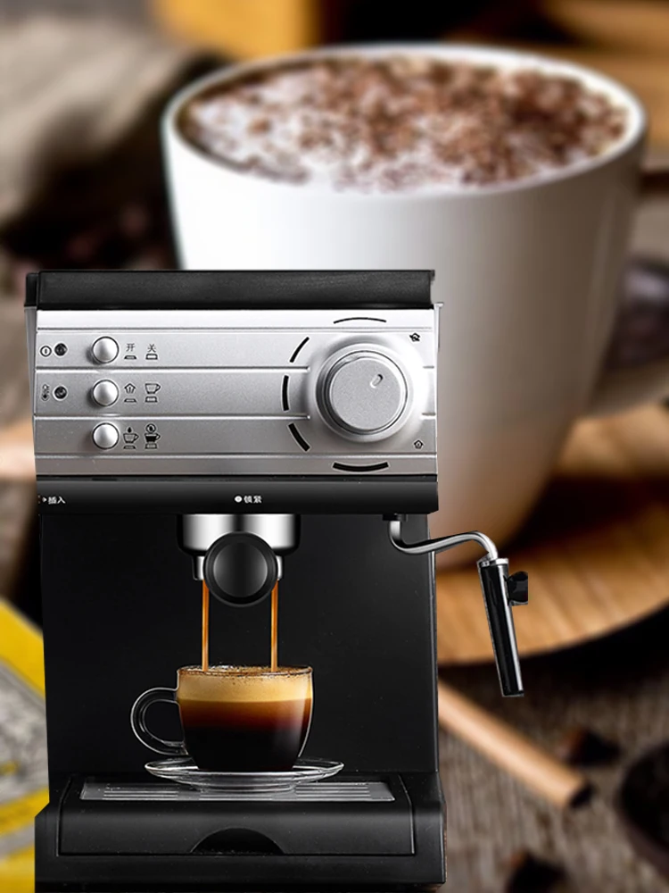 

DL-KF6001 Coffee Machine Household Small Ltaly Semi-automatic Steam Type Milk Foam 850W Cappuccino Coffee Machine