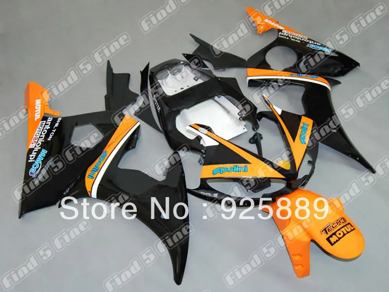 

free shipping orange black for YAMAHA YZF-R6 04 05 04-05 YZF R6 2004 2005 YZFR6 2004-2005 ABS fairing kit