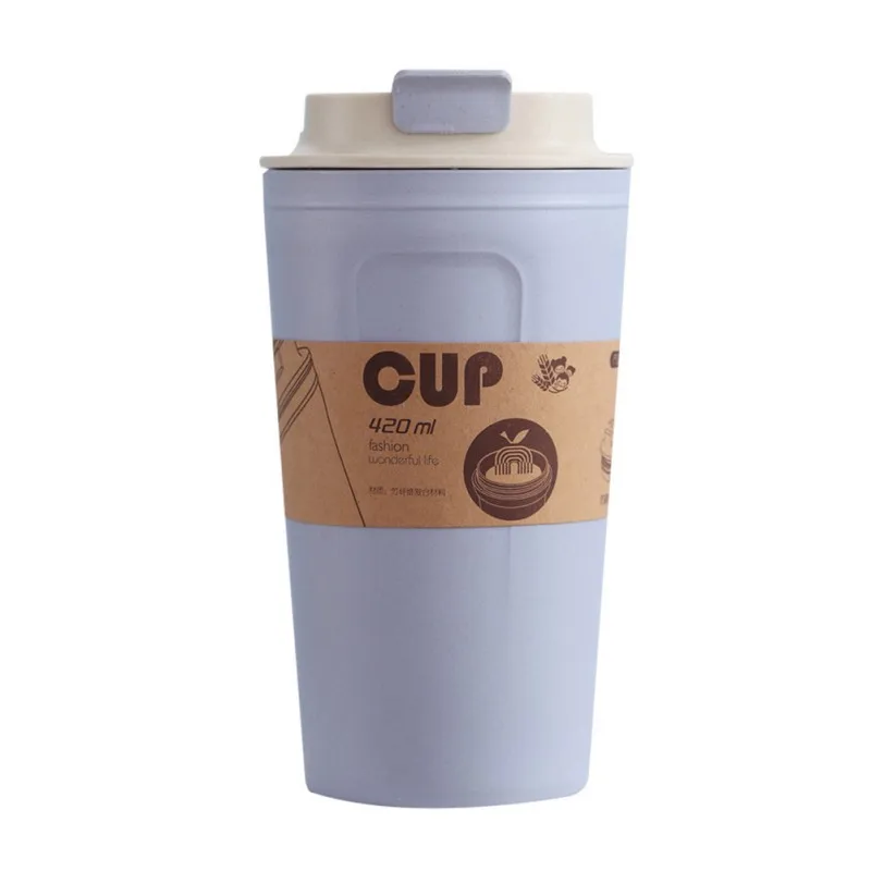 420 мл двухслойная изоляция Экологичные пшеничные волокна соломы кофейная чашка