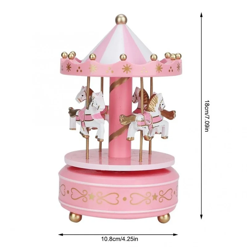 

Merry-Go-Round Wooden Music Box Toy Child Baby Game Home Decor Carousel Horse Music Box Christmas Wedding Birthday Gift
