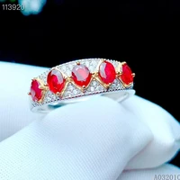 kjjeaxcmy fine jewelry 925 sterling silver inlaid natural ruby ring noble girls ring support test