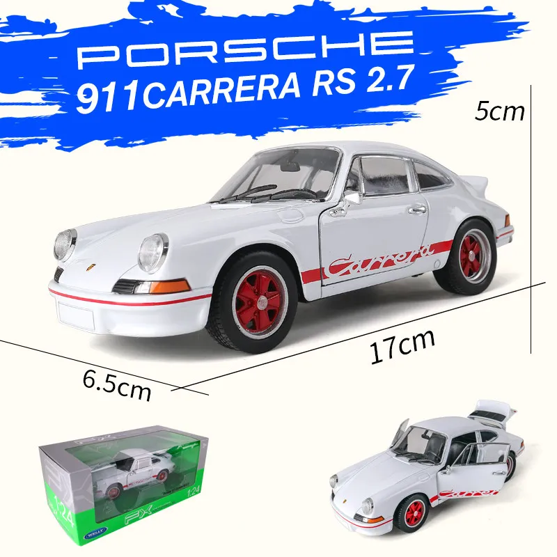 Welly 1:24 Porsche 911 CarreraRS автомобиль сплав модель автомобиля Моделирование Украшение автомобиля коллекция Подарочная игрушка Литье под давлением модель игрушка для мальчиков
