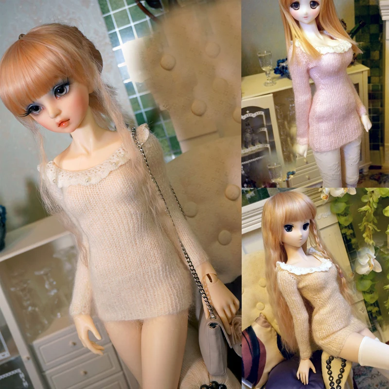 Детская игрушка BJD DD SD MSD 1/3 Одежда для куклы розовый тонкий свитер 1 шт.