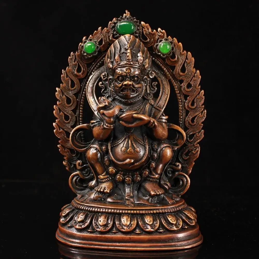 

wedding decoration Collection of pure copper, pure copper, hand-made inlaid gemstones, big black sky protector statues