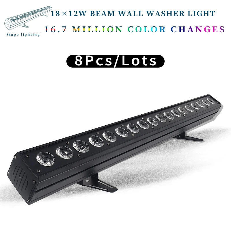 

8 шт./лот 18x12 Вт RGBW 4in1 светодиодный бар светодиодные лампы для украшения стен, светильник мыть Уоллер светодиодный уличный светильник Свадеб...