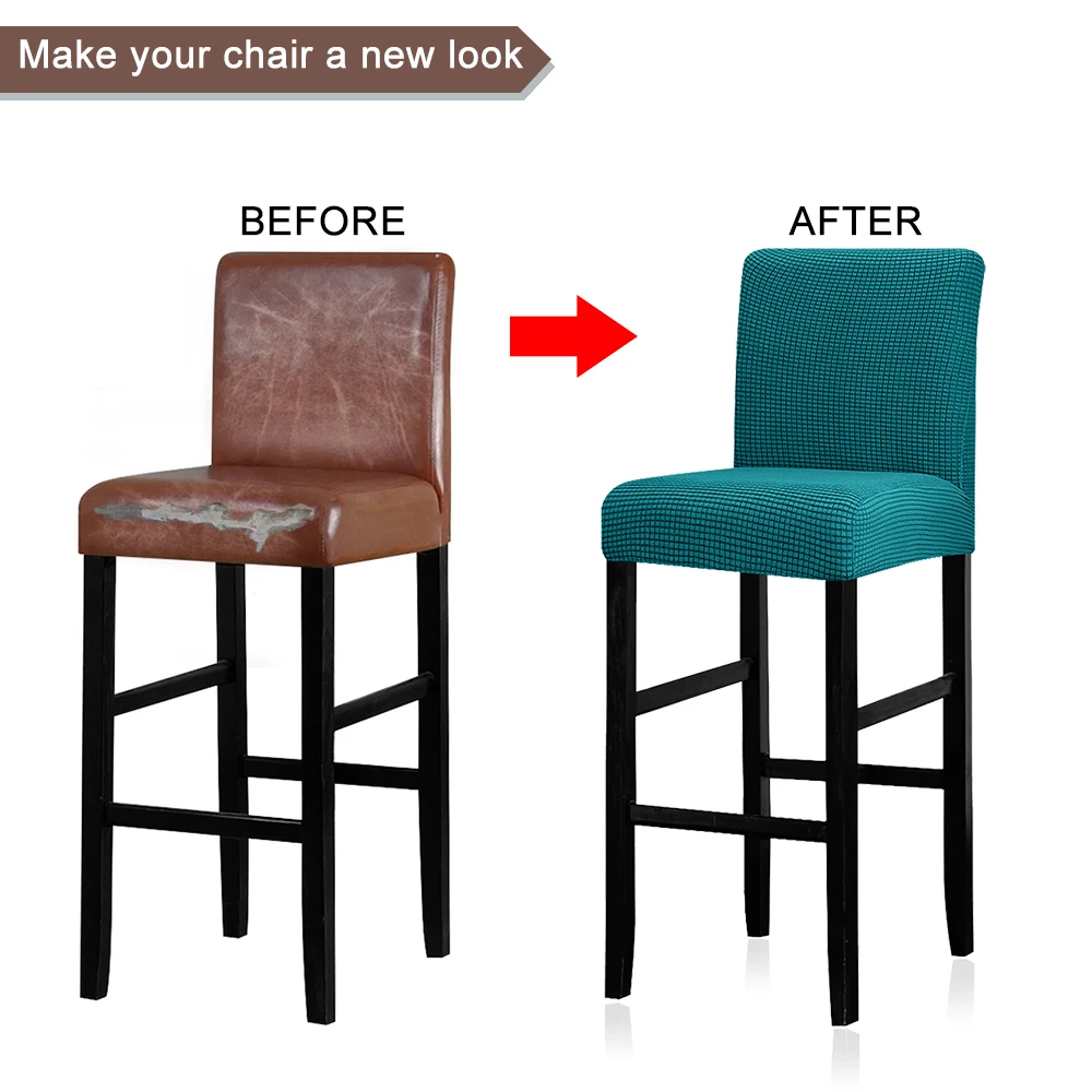 Жаккардовый чехол на стул эластичный из спандекса маленький размер для